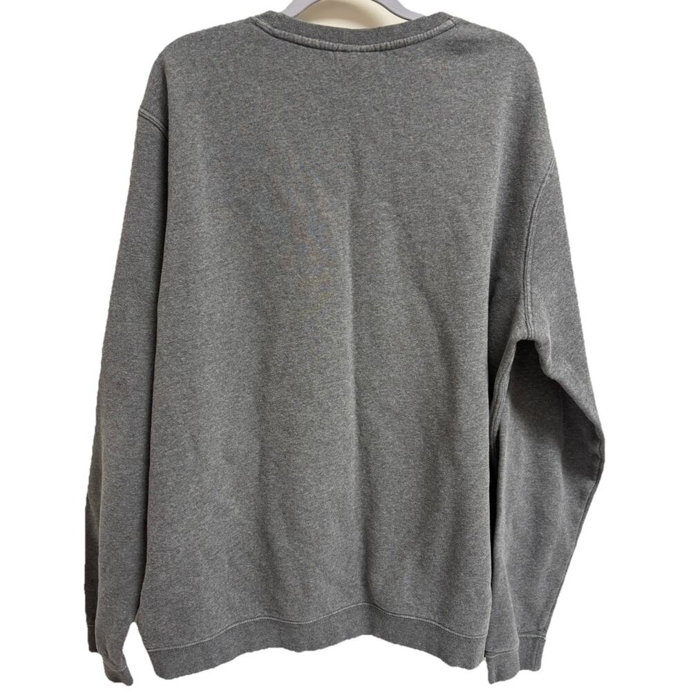 Nike Crewneck Sweatshirt Mens XL Heather Gray White Logo Pullover Cotton Blend - Picture 2 of 6